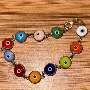 925 Colorful Evil Eye Bracelet